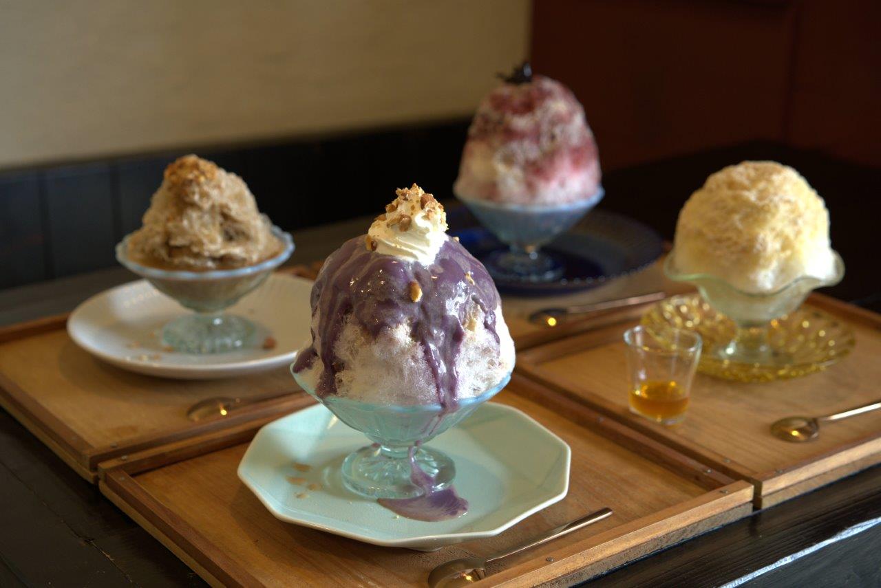 注文した4種類のかき氷